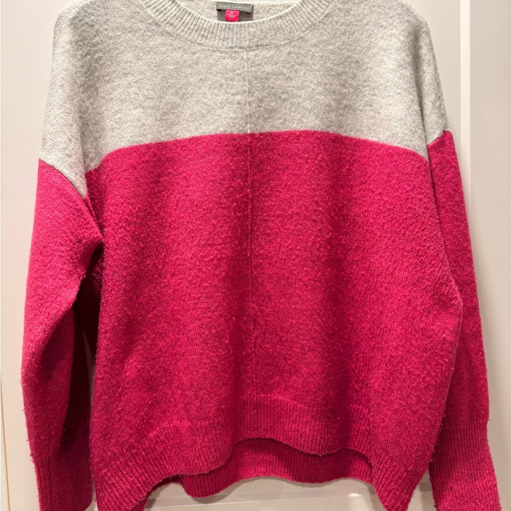 Colorblock Pink and Gray Women's Sweater
